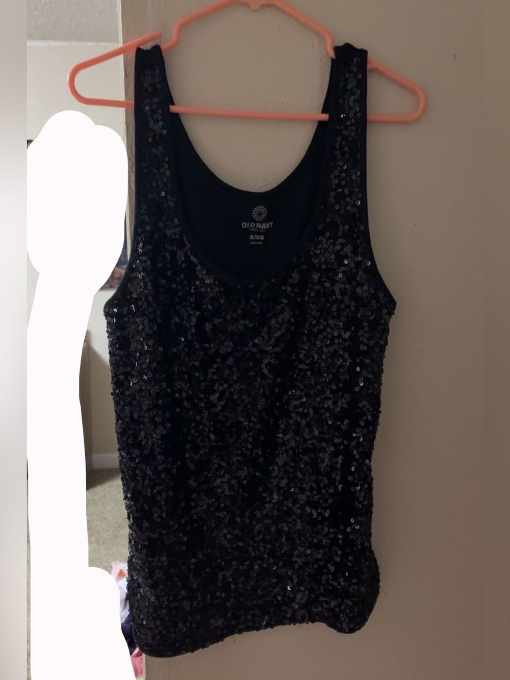 Black Sequin Tank Top